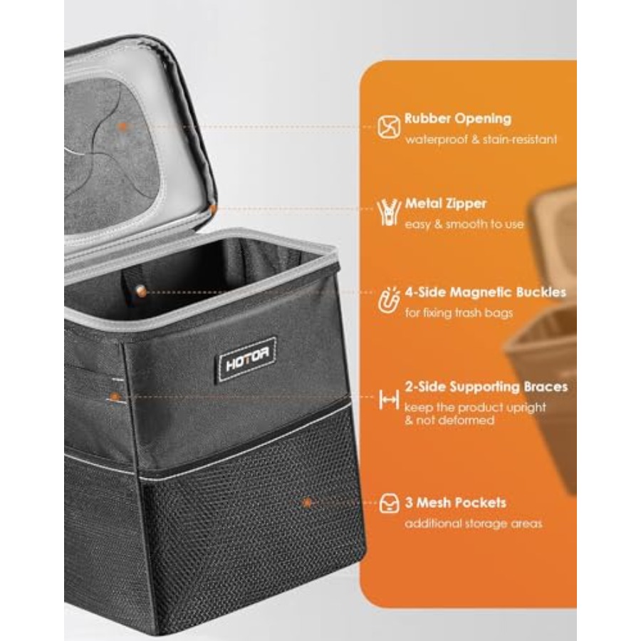 Car Trash Can with Lid and Sto - Waterproof Car Trash Can With Lid recension och pris