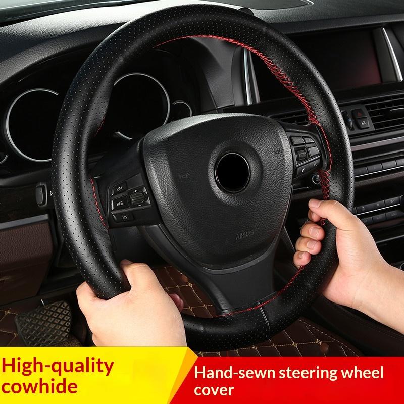 Hand Sewn Car Steering Wheel P - Car Steering Wheel Cover Anti Slip Breathable recension och pris