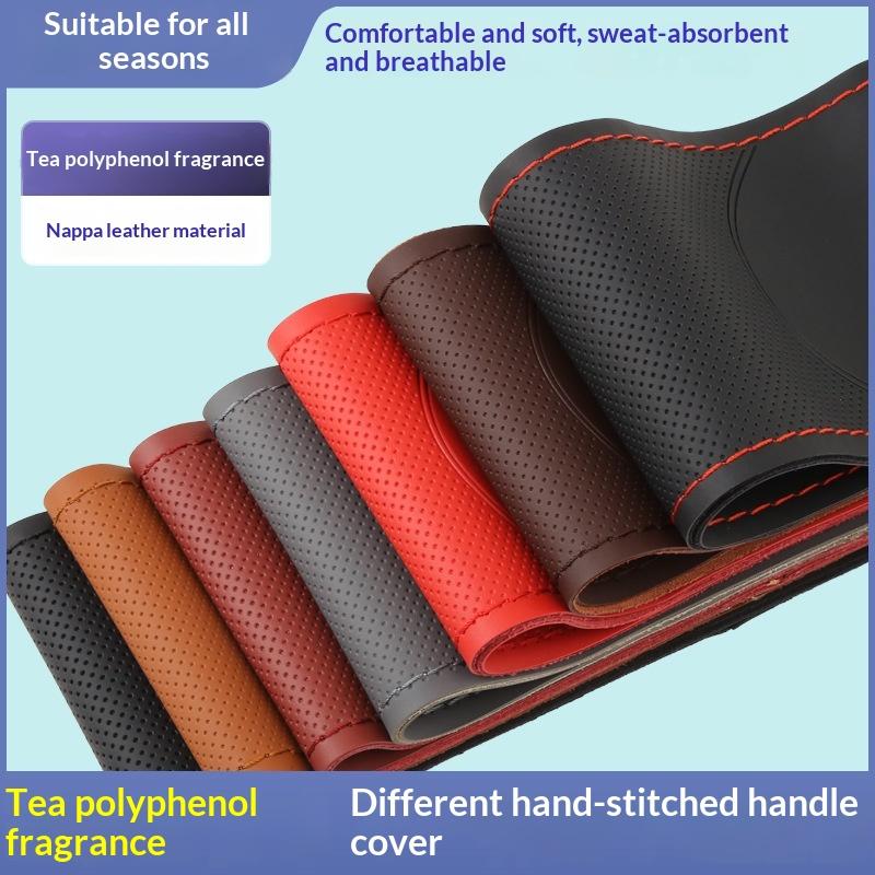 Hand Sewn Car Steering Wheel P - Car Steering Wheel Cover Anti Slip Breathable recension och pris
