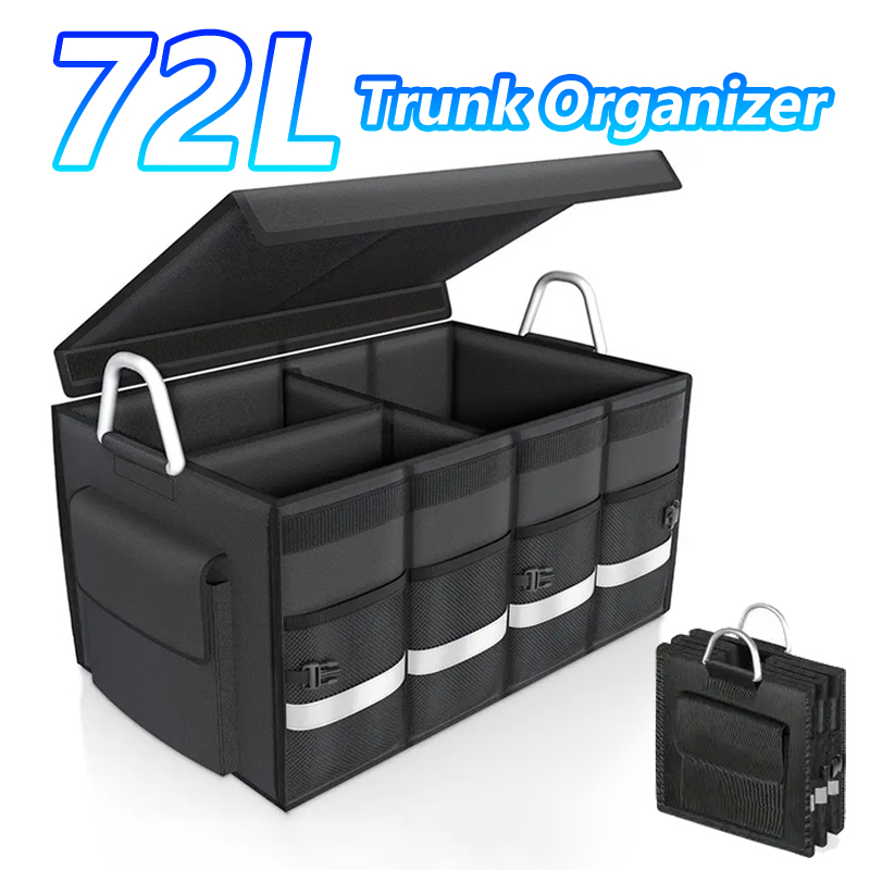 Heavy-Duty 72L Trunk Organizer - Car Trunk Organizer Foldable Storage Box recension och pris